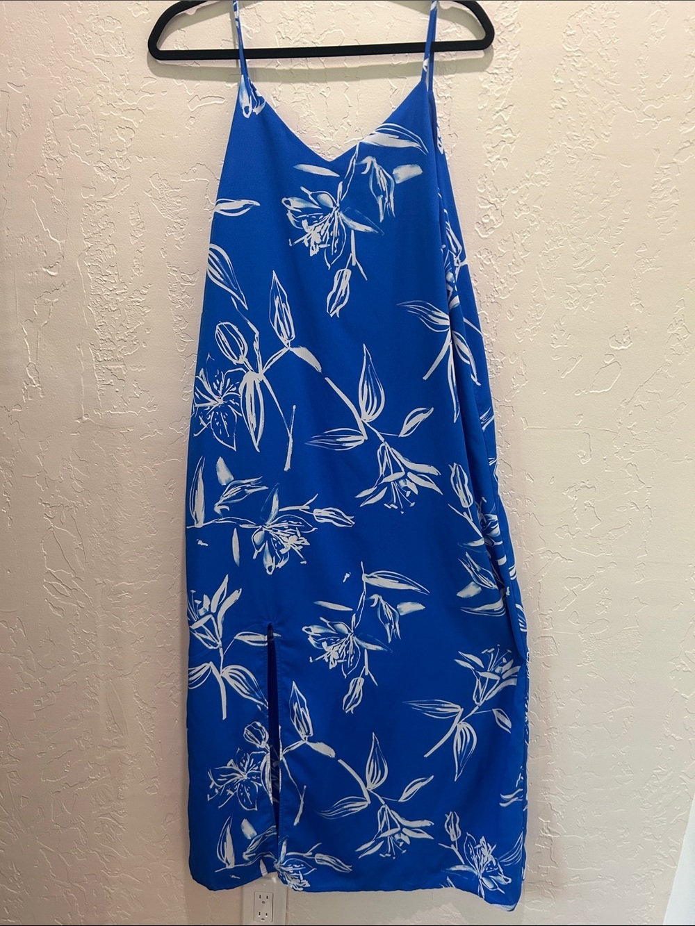 Blue Floral Slip Maxi Dress - Elegant Sleeveless Summer Dress